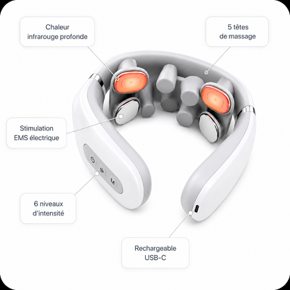 CerviFlow™ | Masseur Cervical EMS & Chaleur Infrarouge