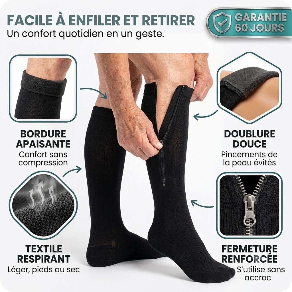 ZipFlex chaussettes de compression avec zip - visuel 3