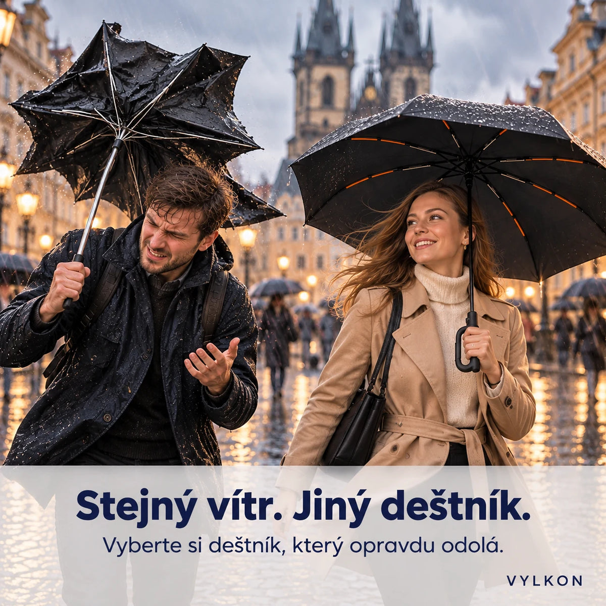 Vylkon - Automatický deštník s karabinou